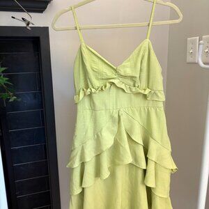 CITY STUDIOS Light Green Ruffled Dress